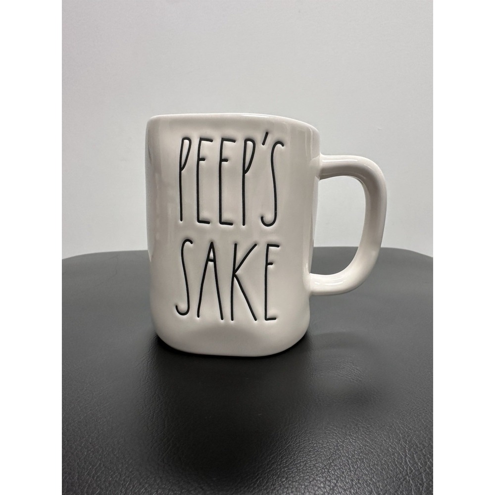 Rae Dunn Artisan Magenta PEEP'S SAKE Mug - Off-White/Light Blue - Picture 1 of 4